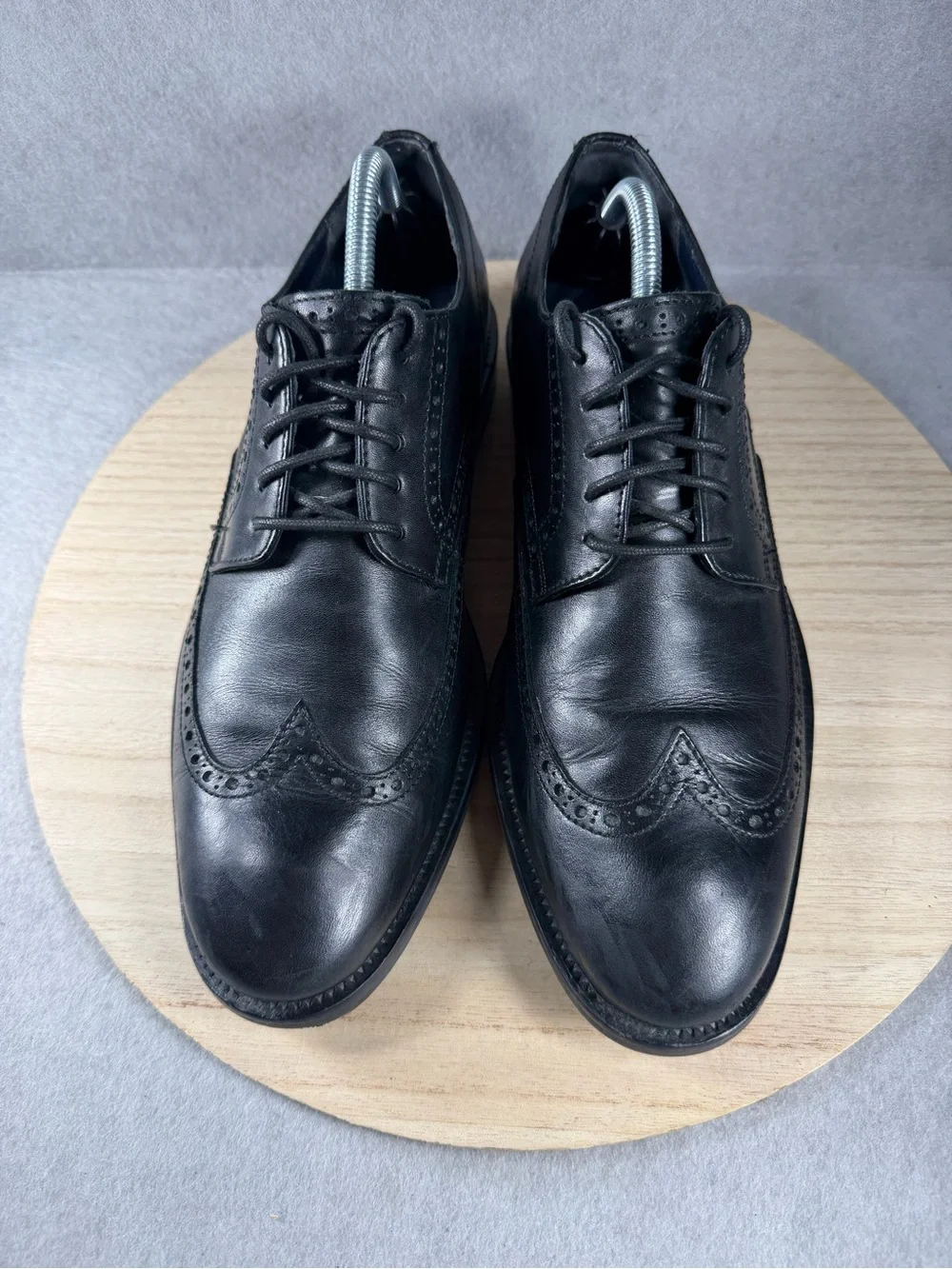 Cole Haan Men’s 10 M Black Leather Wingtip Derby Oxford Dress Shoes Brogue
